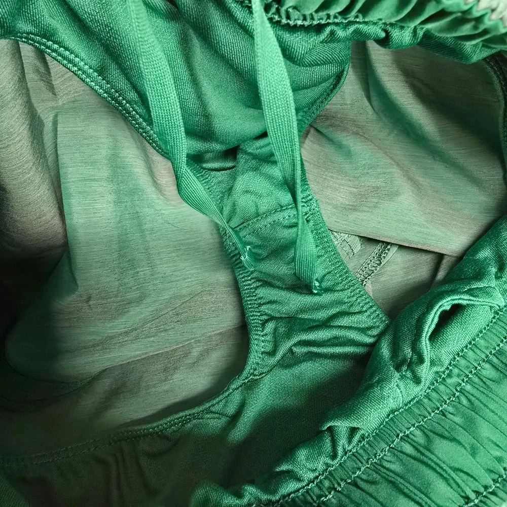 Nike Running Shorts Women Small Green Dri-Fit Heathered Elastic Waist Mesh Sides